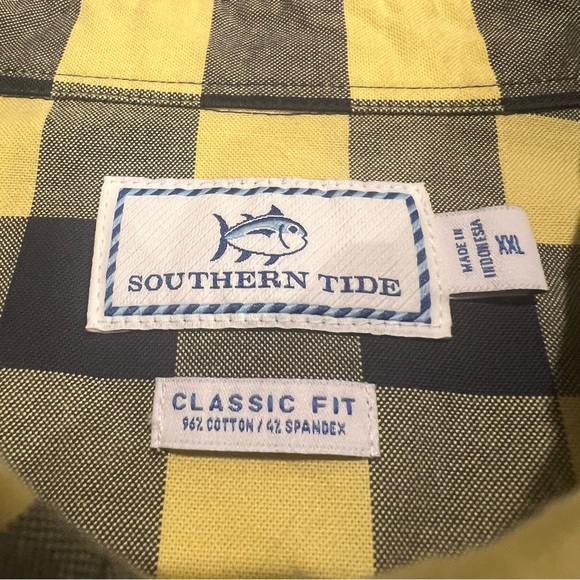 SOLD Southern Tide Spray Avenue Buffalo Check Long Sleeve Button Up Shirt Yellow - Picture 10 of 14